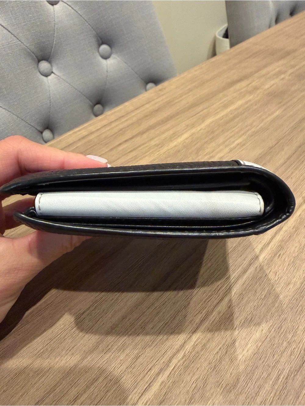Michael Kors Black and White Pebbled Leather Men's Wallet